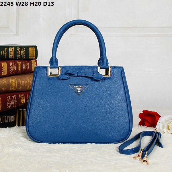 2014 Prada saffiano calfskin tote BN2245 blue